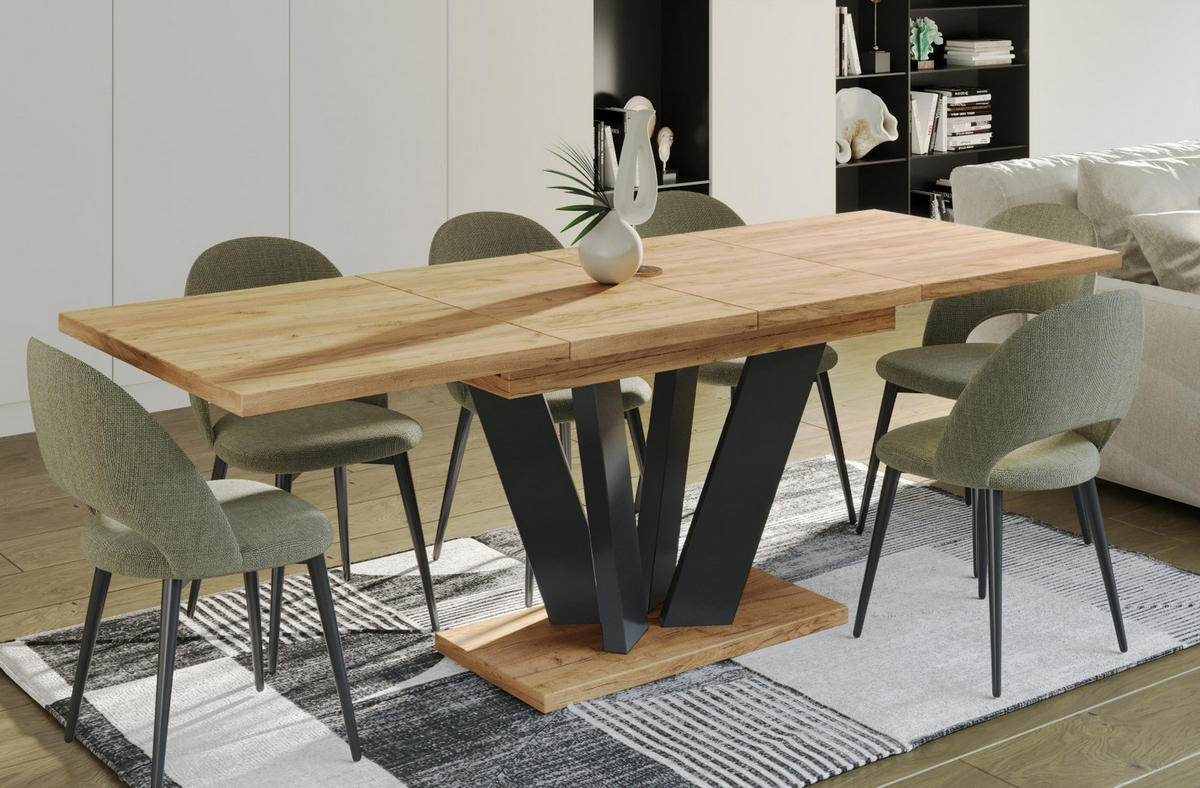 ESSTISCH Alex ausziehbar - Eiche Bianco, Holzwerkstoff (130/80/80cm) - Endo-Moebel