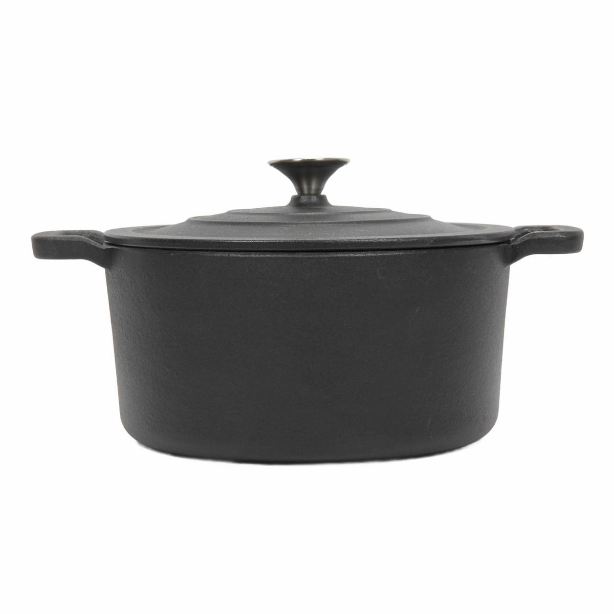 GUSSEISENKESSEL mit Deckel Ø 24 cm - Schwarz, Metall (24cm)