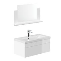 BADMÖBEL WANGEROOGE BIG M - Weiß, M - Weiß, Holz/Keramik (33/73/80cm) - Home Deluxe