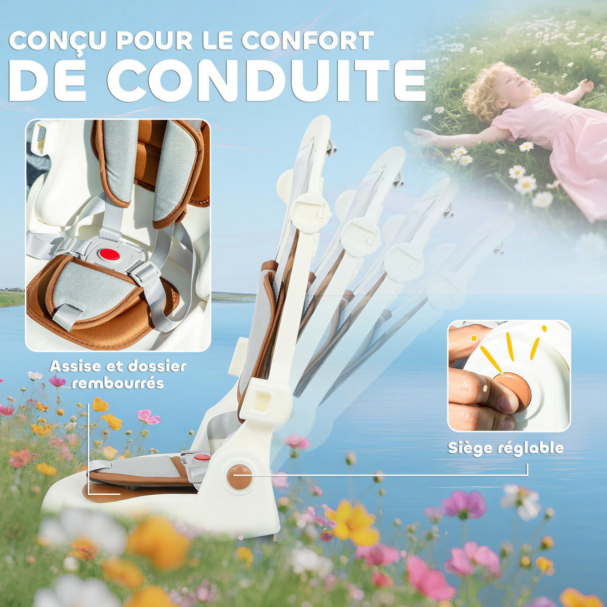 DREIRAD DE-18951 Creme - Creme, Metall (96.5/49/101cm) - ComfortXL