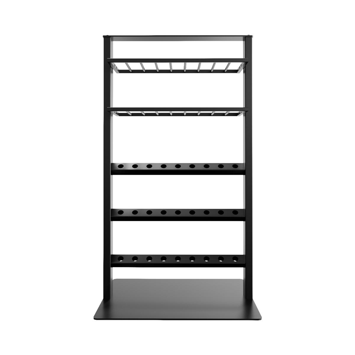 WEINREGAL Piemont Metall,Schwarz, Für 45 Weinflaschen 140/80/60cm - Schwarz, Metall (60/140/80cm) - Metalo Pro