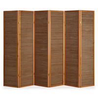 PARAVENT 6-tlg. 264/175 cm Braun Bambusstreben - Braun, Holz (264/175/2cm) - Homestyle4u