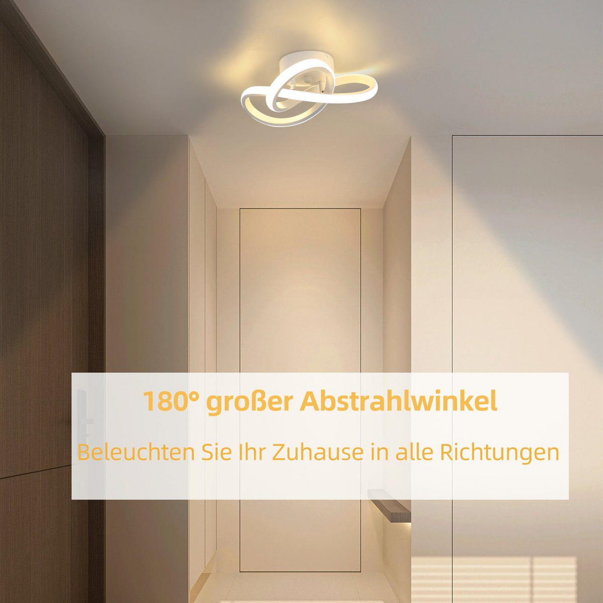 LED-DECKENLEUCHTE Weydenwall 24.0/12.0/24.0 cm - Weiß, Metall (24/24/12cm) - ZMH