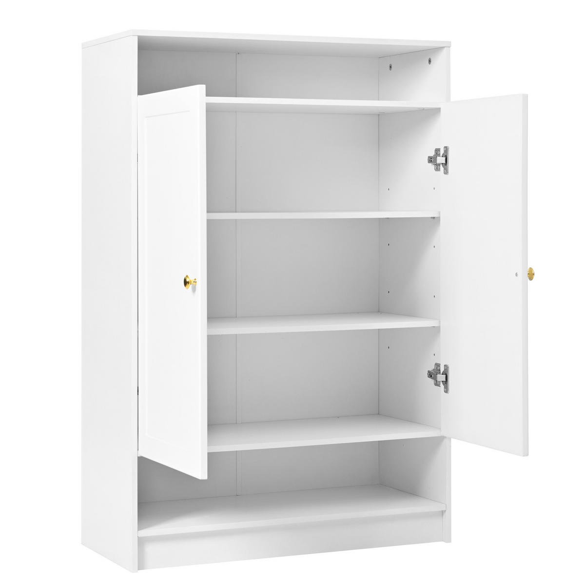 SCHUHSCHRANK mit verstellbaren Einlegeböden 146 x 34 x 109 cm Weiß - Weiß, Holzwerkstoff (34/109/146cm) - Beauniv