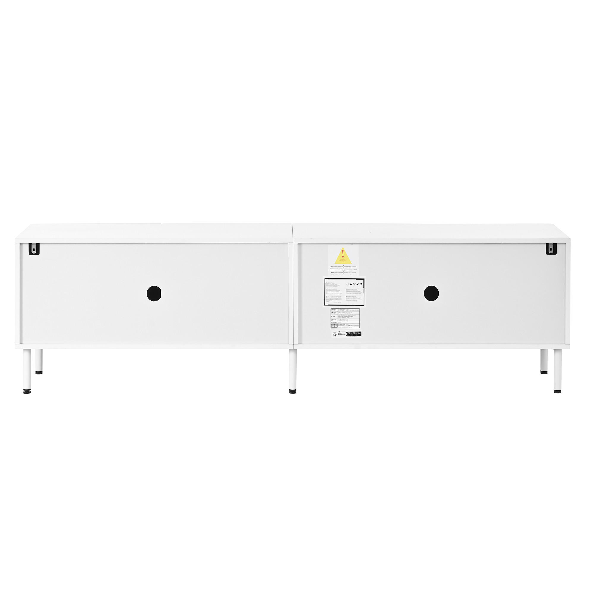TV-ELEMENT180X35X49CM WeißLowboard mit 4 Türen und Metallfüßen für Wohnzimmer - Weiß, Holz (49.71/17.2/101.19cm) - Raelunyi