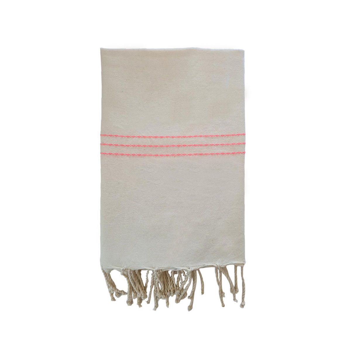 HAMMAMTUCH Traditionelle Calliope 100x200 190g/m² Ecru/rosa - Pink, Textil (100/200cm) - LE COMPTOIR DE LA PLAGE