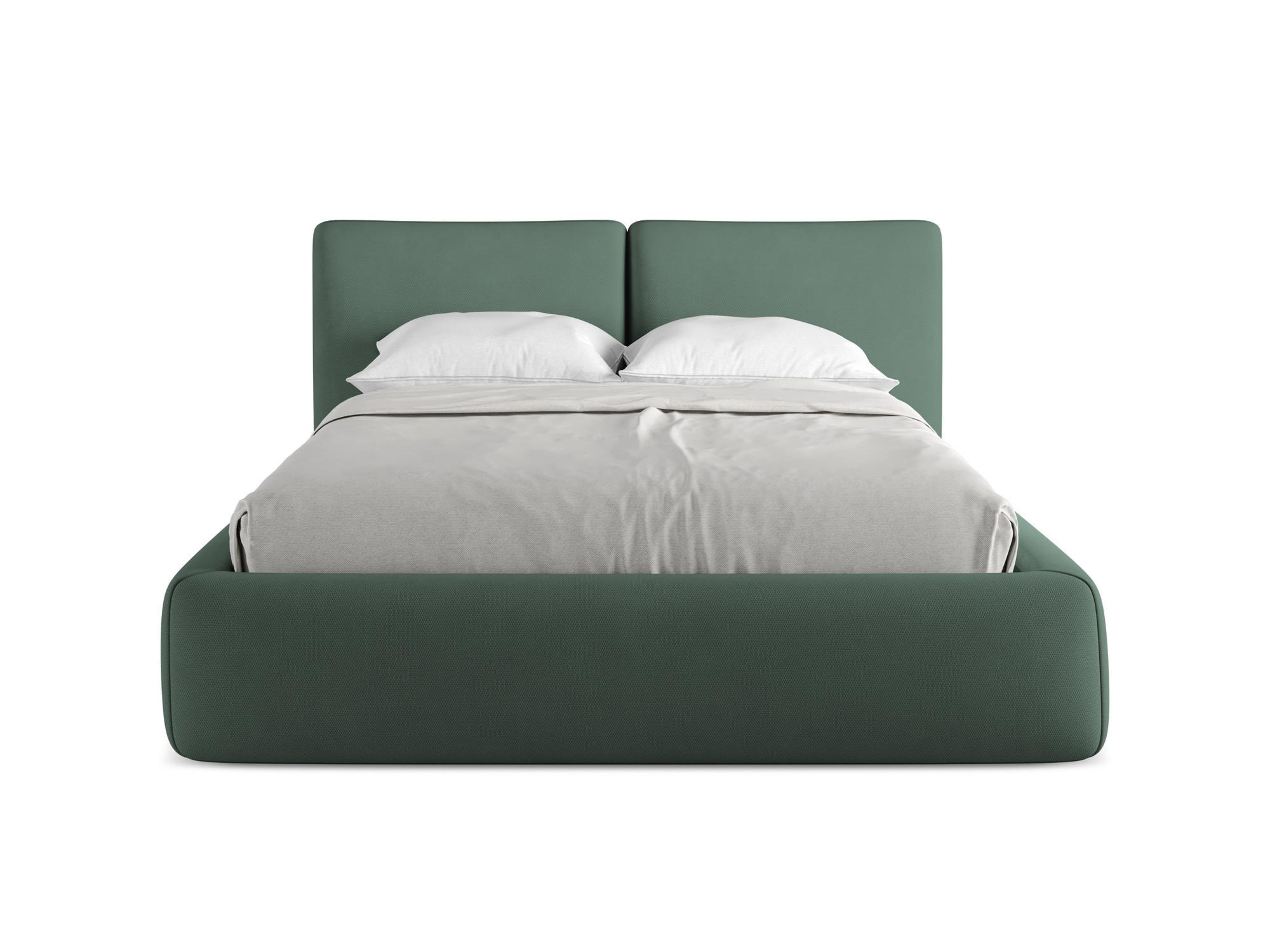 POLSTERBETT mit Bettkasten und Lattenrost 160x228 Grün - Schwarz/Grün, Kunststoff/Textil (140/200cm) - Makamii