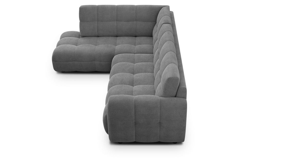 ECKSOFA MELLOW 5-Sitzer, grau - Schwarz/Grau, Holz/Textil (283/191cm) - Courtois Laville