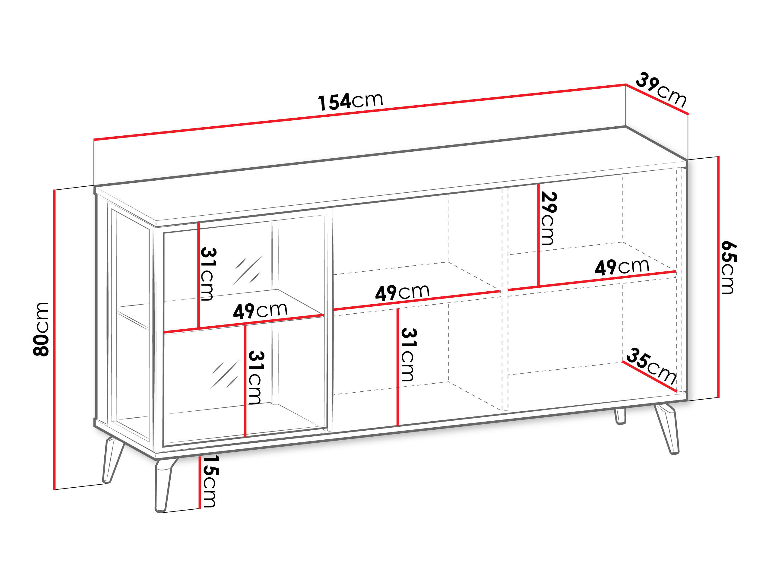 Thumbnail - Mirjan24 Kommode, Braun, Kaschmir, Holzwerkstoff, Rechteckig, 154x80x39 cm, Wohnzimmer, Kommoden & Sideboards, Kommoden