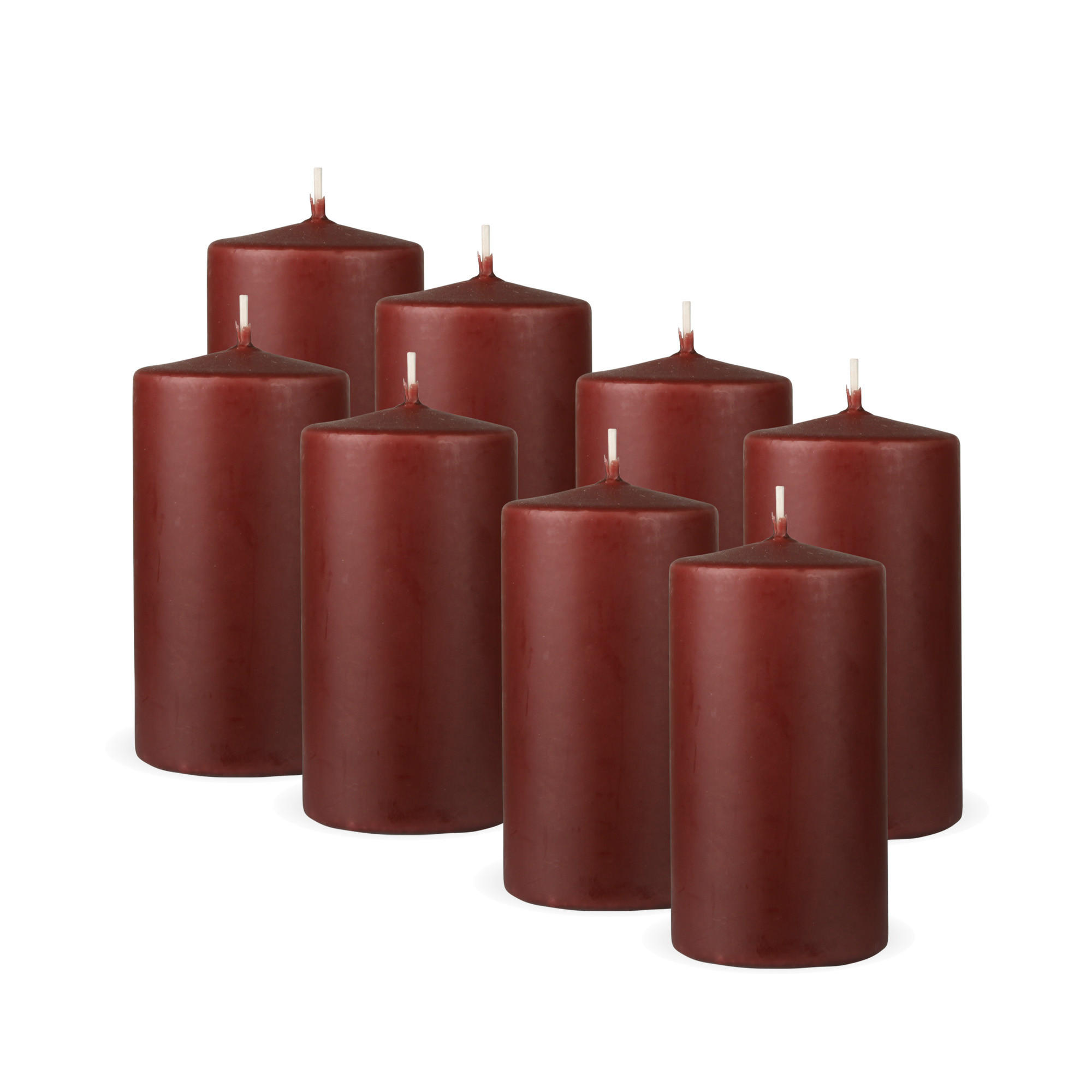 STUMPENKERZEN 8er Pack "Braun", Größe Ø7cm x Höhe: 12 cm - Braun, Naturmaterialien (7/12cm) - Bestlivings
