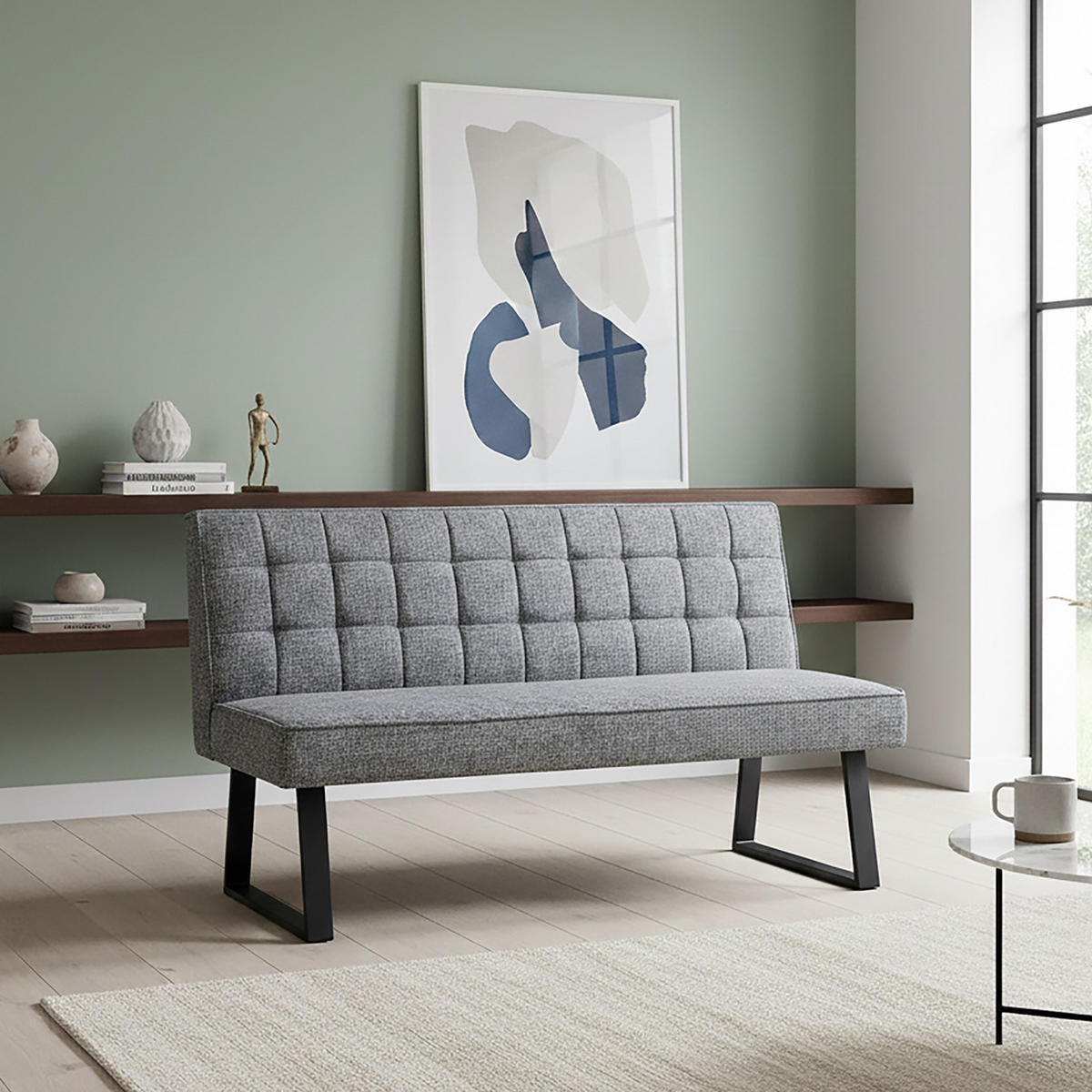 SITZBANK CLARA - Grau, Metall (160/91/66cm) - DUBI Möbel