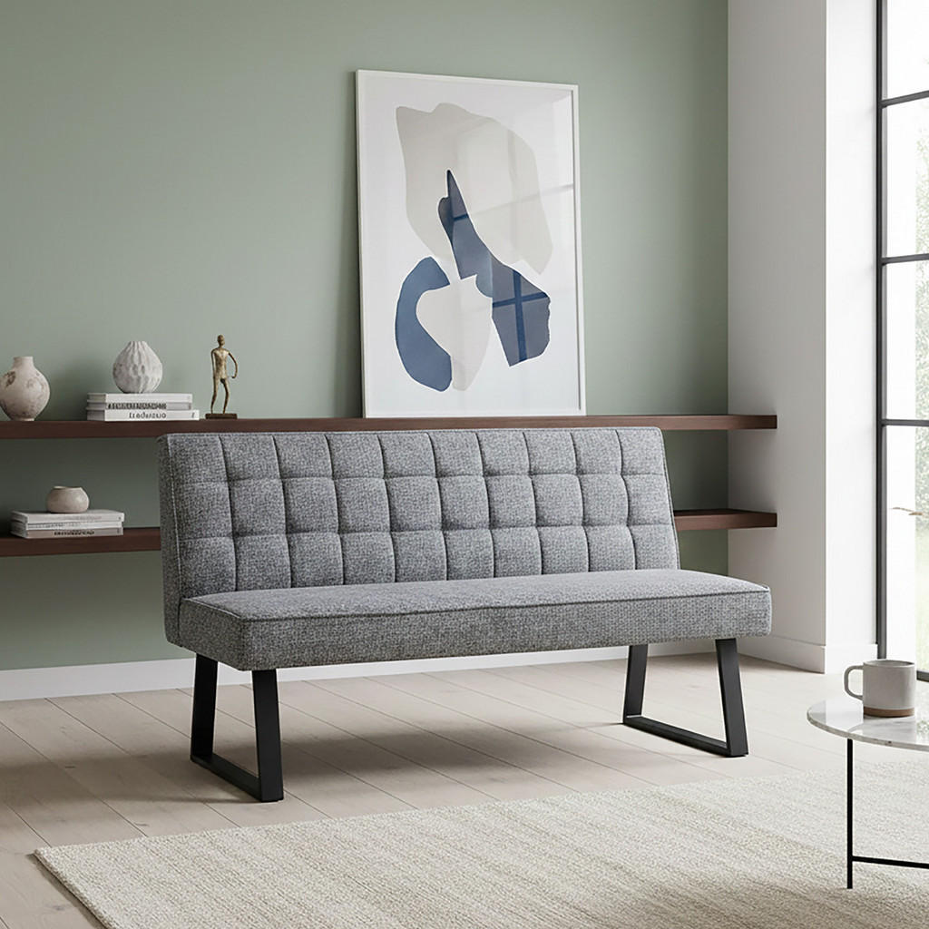 Thumbnail - Dubi Möbel Sitzbank, Grau, Metall, 160x91x66 cm, Esszimmer, Bänke, Sitzbänke