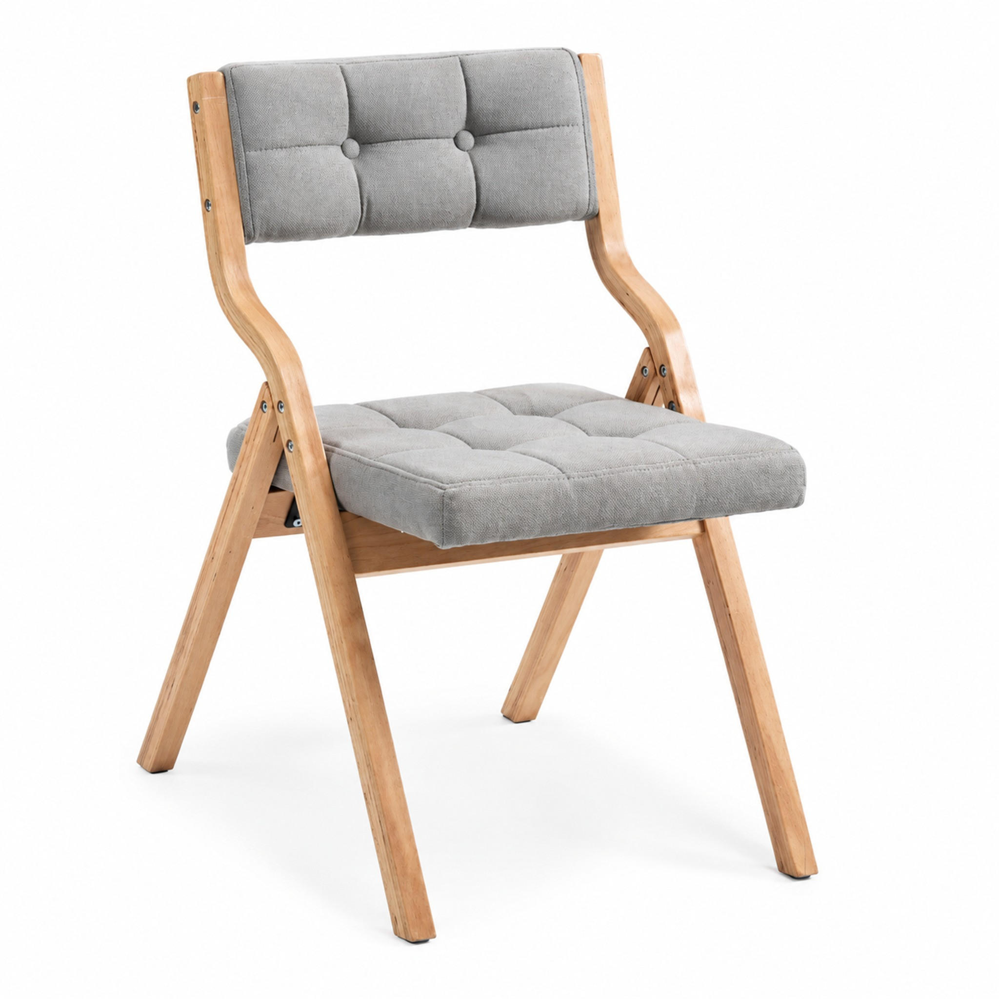 FALTSTÜHLE 2er-Set Grau mit gepolstertem Sitz - Grau, Holz (48/77/61cm) - MIVRAY