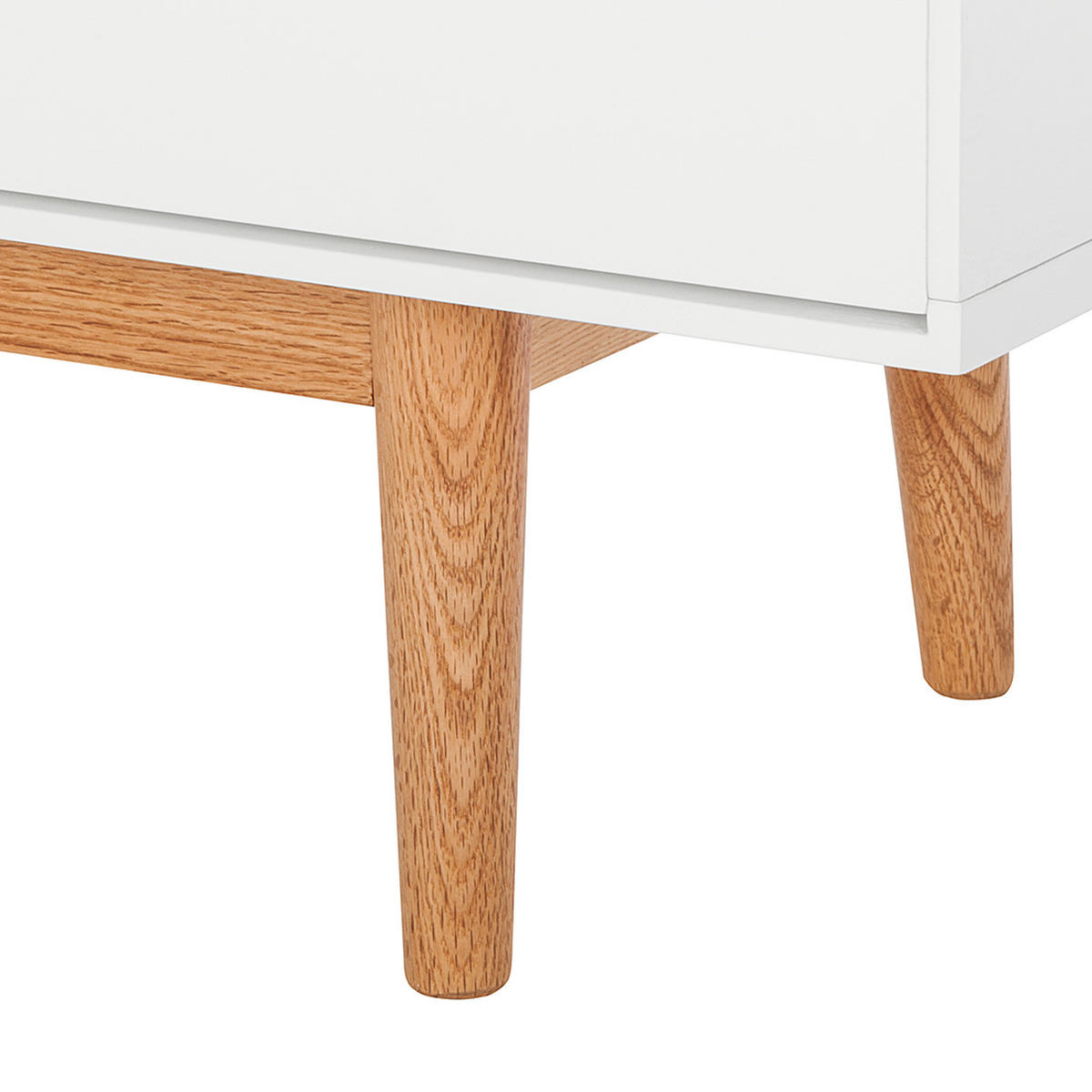 HIGHBOARD mit 4 Schubladen - Weiß / Eiche - 160 x 128 x 40 cm - Eichefarben/Weiß, Eichenholz/Holz (160/128/40cm) - home24
