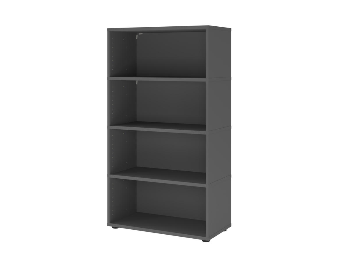 BÜROMÖBEL Easy Office in Graphit und Weiß 6 teilig - Weiß, Holzwerkstoff (120/80/200cm)