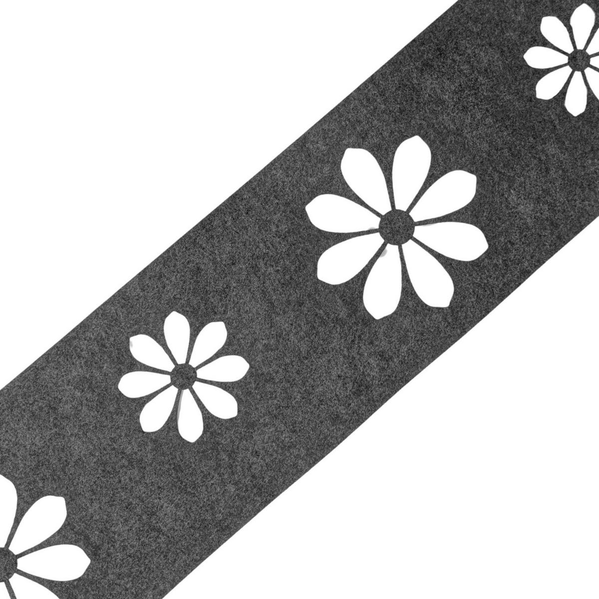 SICHTSCHUTZSTREIFEN Design Vlies Dekor Sonnenblume Einzelstreifen Anthrazitgrau 2,55m - Anthrazit, Kunststoff (260/19cm) - ZAUN|ZU