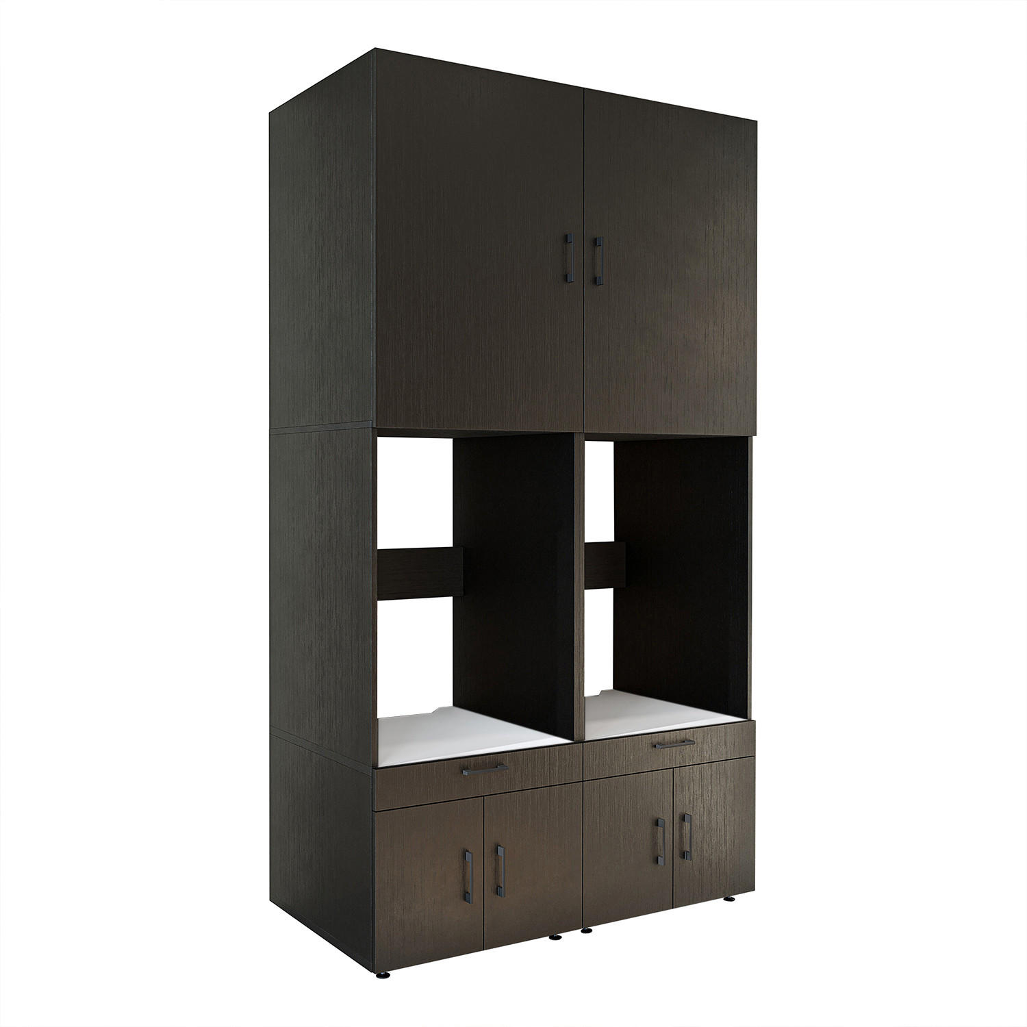 WASCHMASCHINENSCHRANK Serie 3 134cm Breit, 240cm Hoch - Schwarz, Holzwerkstoff (134/240/67cm)