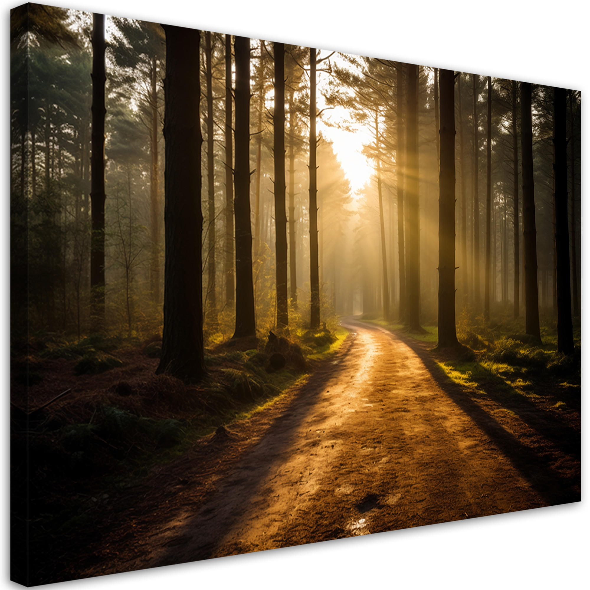 WANDBILD waldweg - Braun, Textil (60/40cm) - Feeby