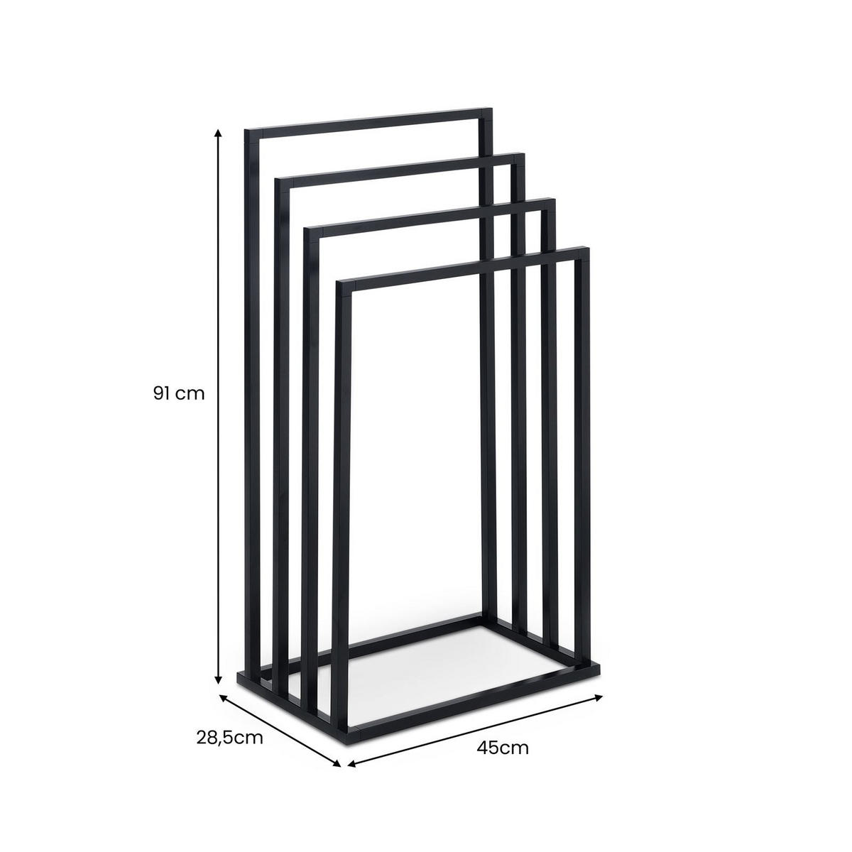 HANDTUCHHALTER SENZA - Schwarz, Metall (45/91/29cm) - IDIMEX