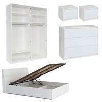 SCHLAFZIMMER-SET Italia Weiß matt / weiß hochglanz 6-teilig - Weiß Hochglanz/Weiß, Holz/Holzwerkstoff (180/200cm) - Feldmann-Wohnen