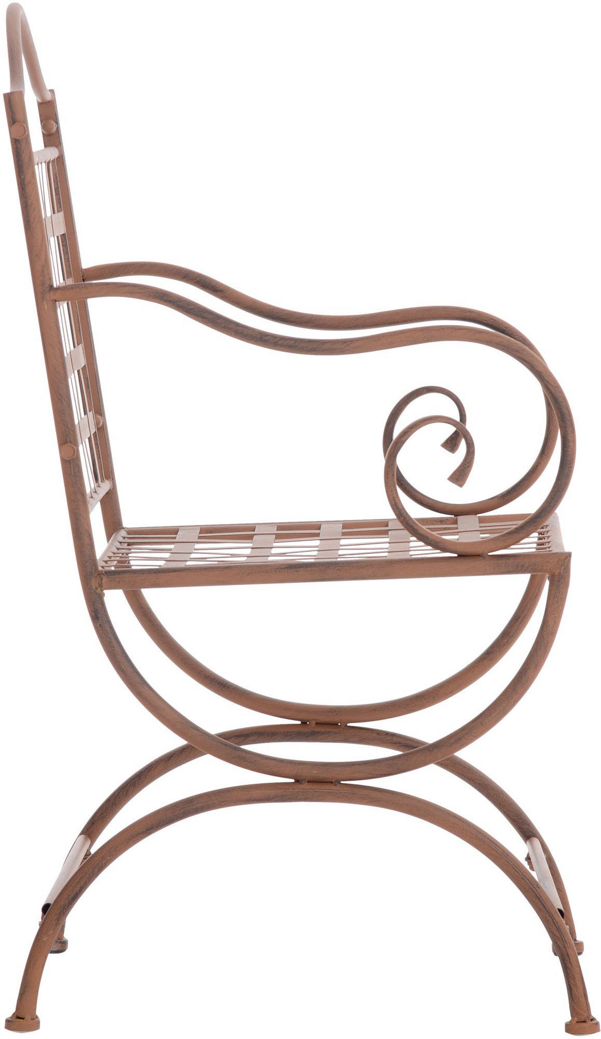 GARTENSTUHL Metall Antik Braun - Braun, Metall (56/92/53cm) - CLP