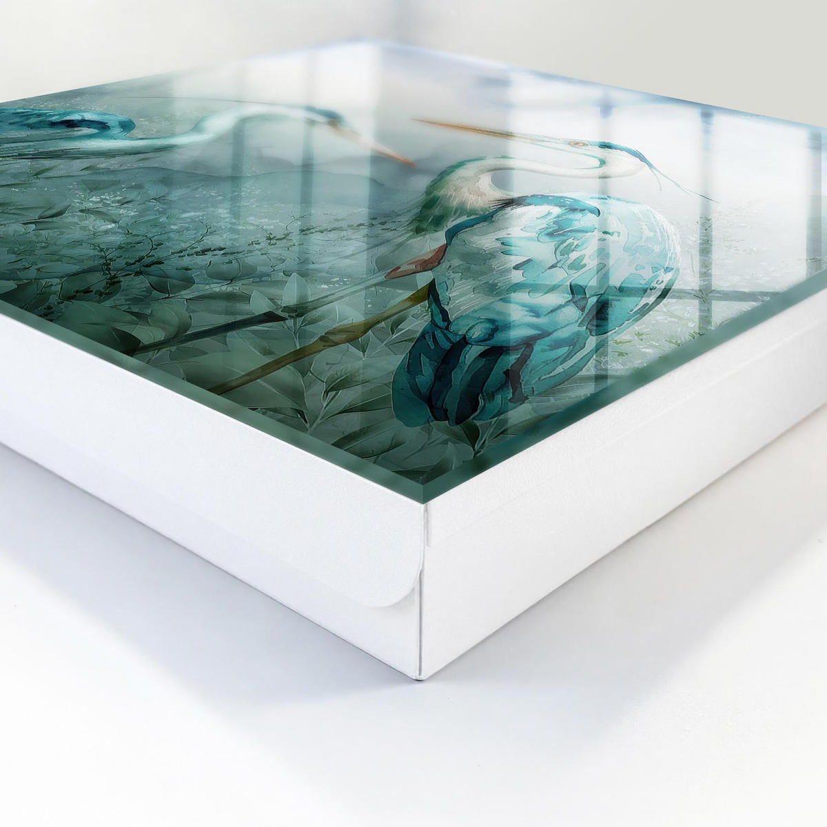 SCHLÜSSELBOX Weiß 30x30 cm – Türöffnung nach rechts - Wasserreiher - Grün, Metall (30/30/5cm) - TULUP
