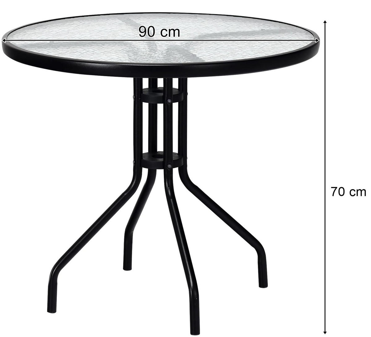 GARTENTISCH rund 90cm - Transparent, Metall (90/90/70cm) - Mat-Haus