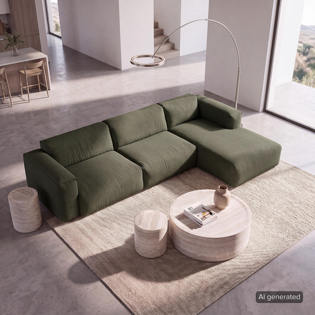 3-SITZER ECKSOFA mit Longchair - Schwarz/Grau, Kunststoff/Textil (317/173cm) - home24