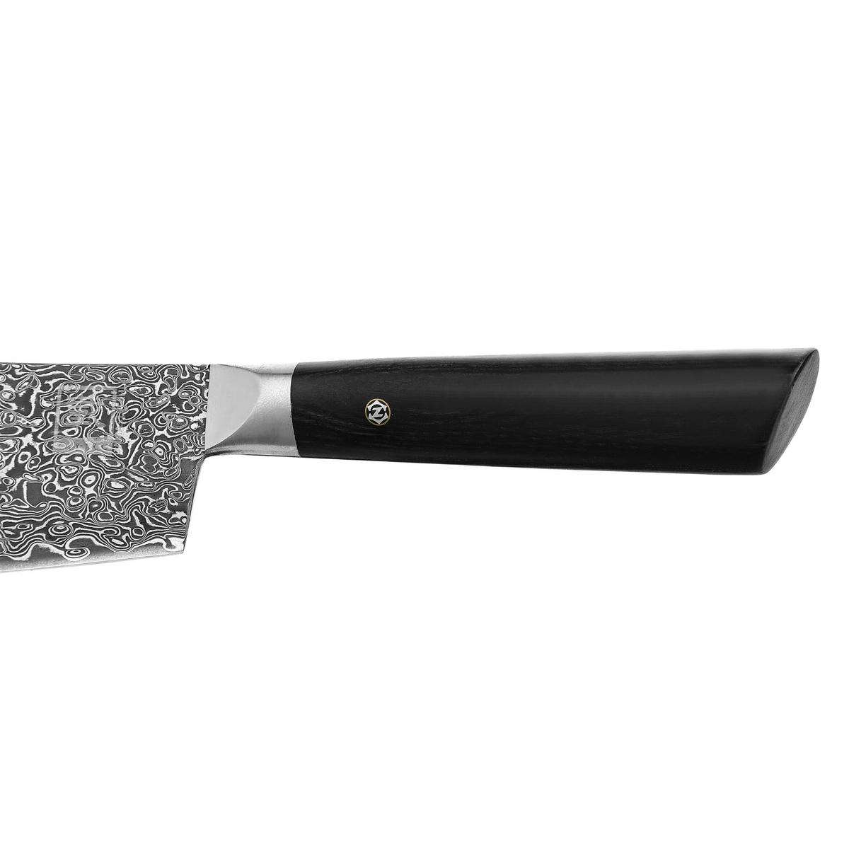 BLOCKMESSER Black Edition Damast Hakata Bocho - Braun, Metall (34cm) - Zayiko