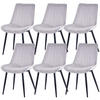 STUHL-SET 6 Stück aus Samt in Modernem Stil-YZ1 - Hellgrau, Textil (53/88/62.5cm) - HOMAVO