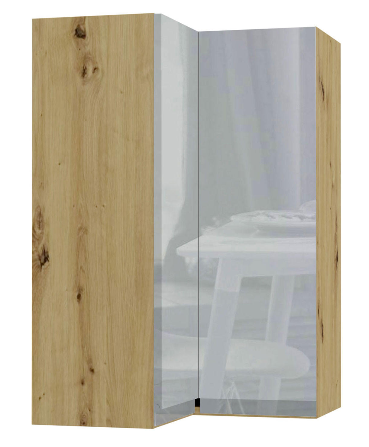 Feldmann-Wohnen Eckhängeschrank Grau, Eiche Artisan 60x96x60 cm