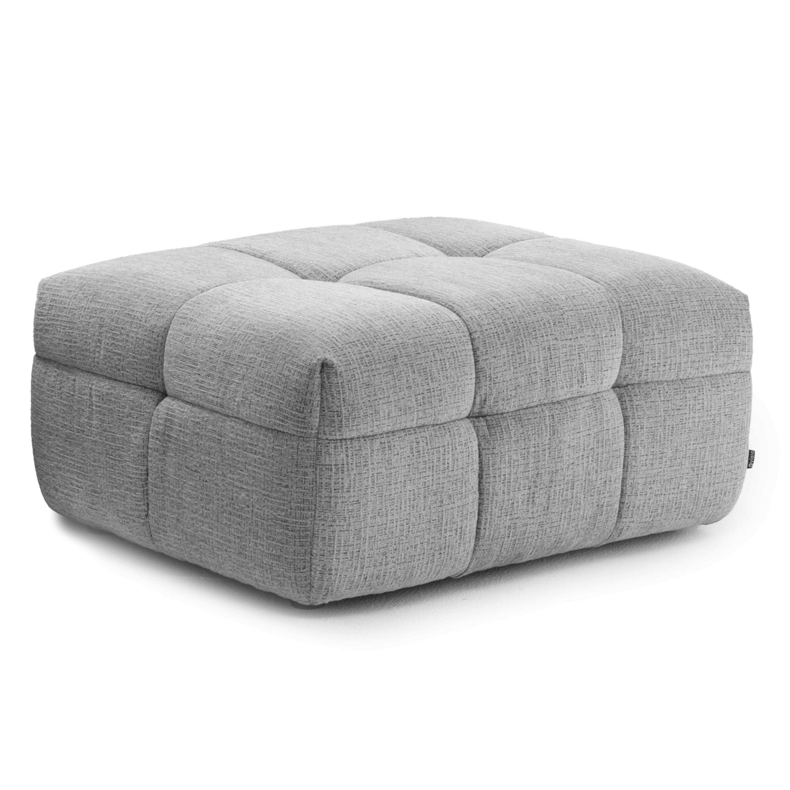 HOCKER, Grau - Grau, Textil (72/45/91cm) - Oviala