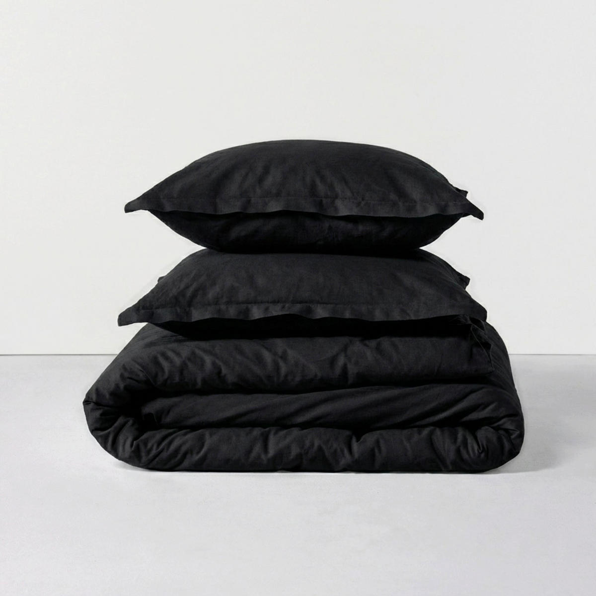 BETTBEZUG Basic Schwarz 135/140x200 cm (Standardgrösse) - Schwarz, Textil (140/200cm) - Happy Friday
