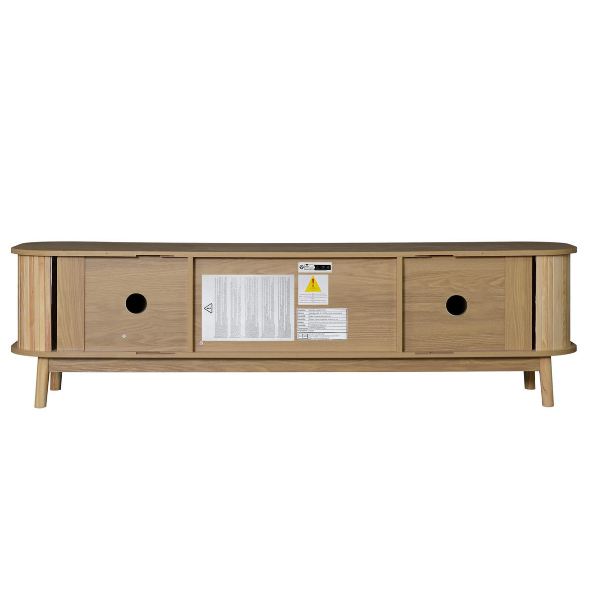 TV-LOWBOARD 170/39,5/46 cm mit Schiebetüren und Schubladen in Natur - Eichefarben, Holzwerkstoff (170/46/39.5cm) - BEAOK