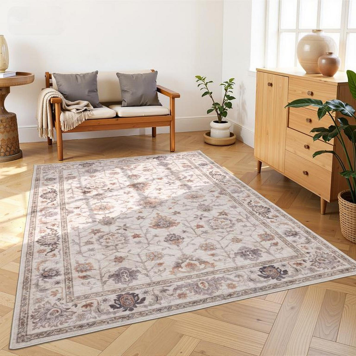 DESIGNTEPPICH Aria Beige/Terra 160x230 cm - Multicolor, Textil (160/230cm) - Vercai Rugs