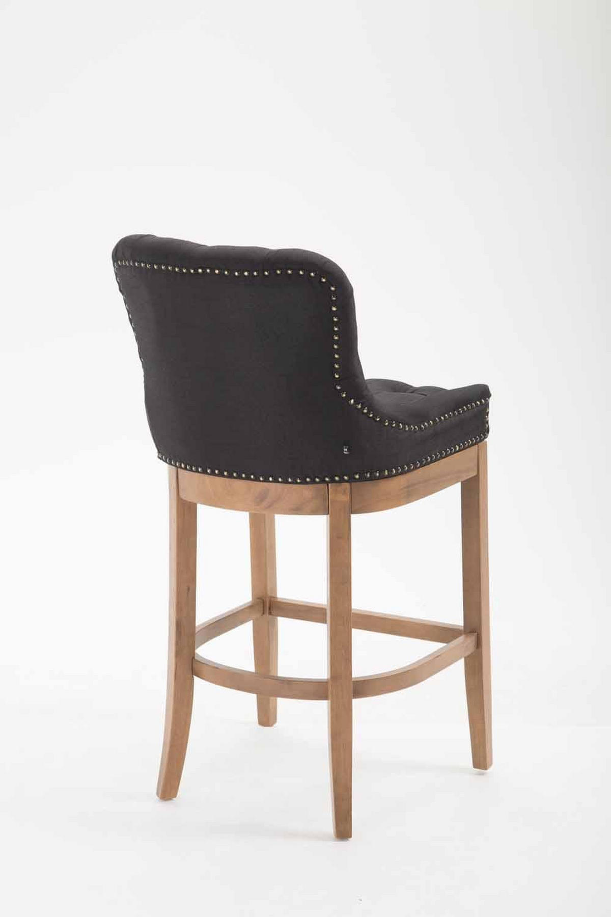 BARHOCKER 2er Set Stoff schwarz - Schwarz/Naturfarben, Holz/Textil (55/109/57cm) - CLP