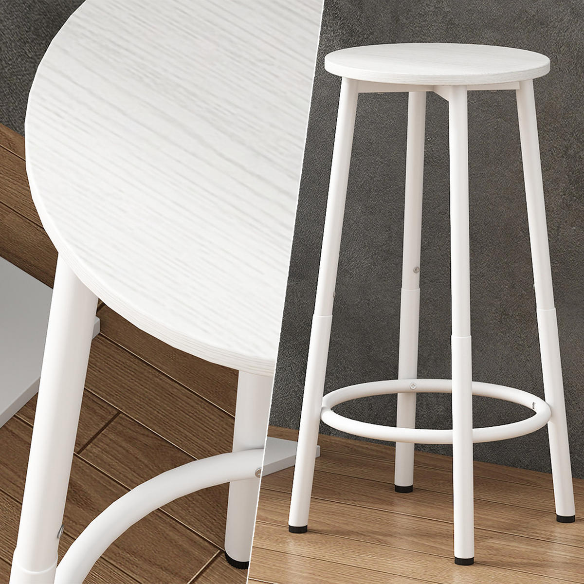 BARHOCKER Edmonton Weiß 31.5 x 64 cm 2 Teile - Weiß, Holzwerkstoff (31.5/64/30cm) - Vicco