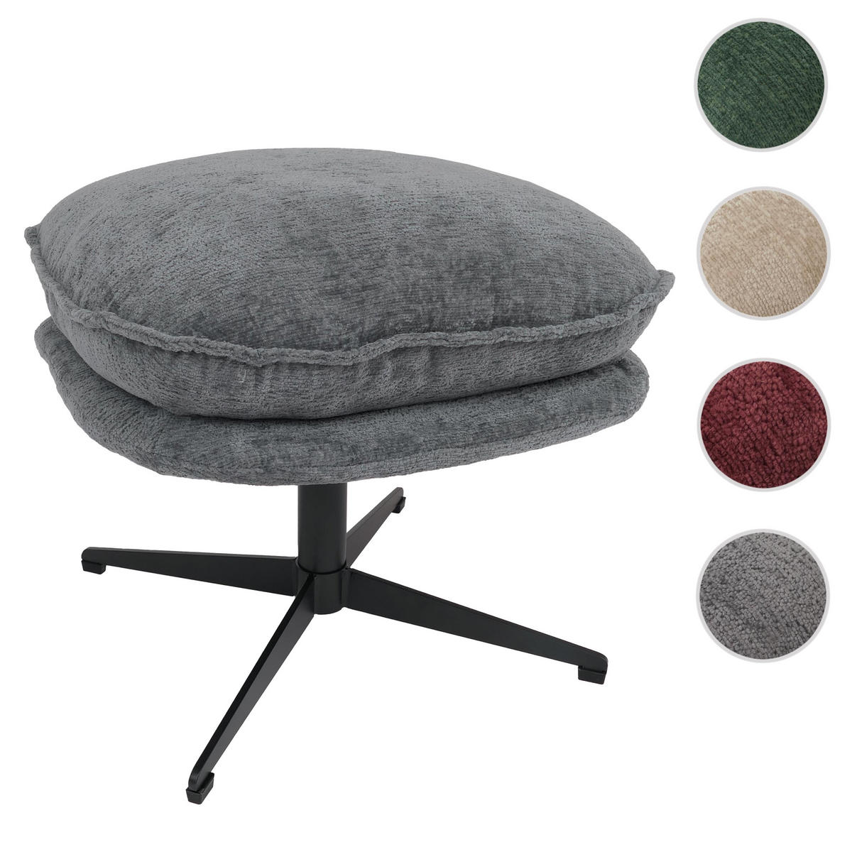 STOLEK S POLSTROVÁNÍM Šedá - šedá, textil (52/46/46cm) - MCW