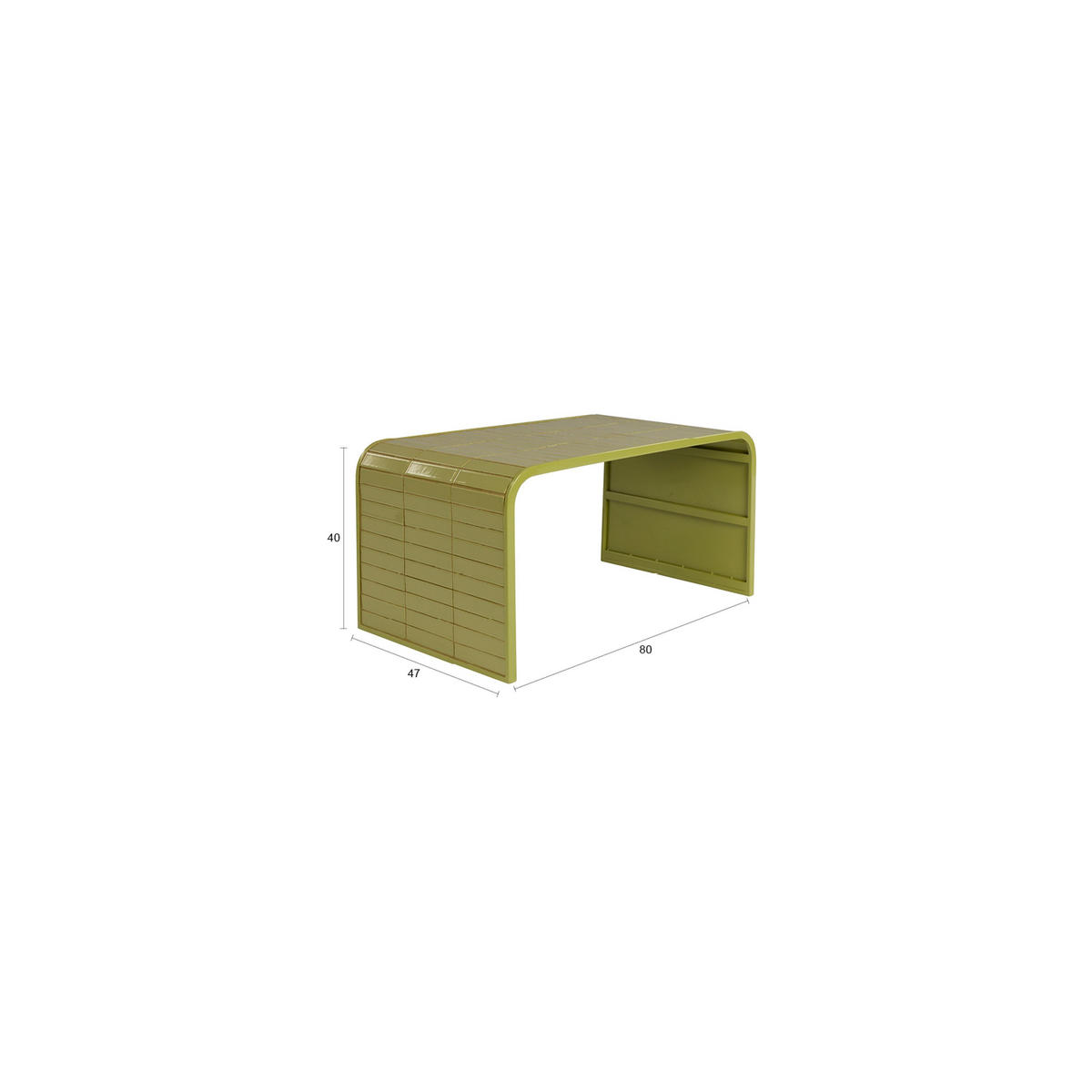 COUCHTISCH Tiles Grün - Grün, Metall (80/47/40cm) - Zuiver