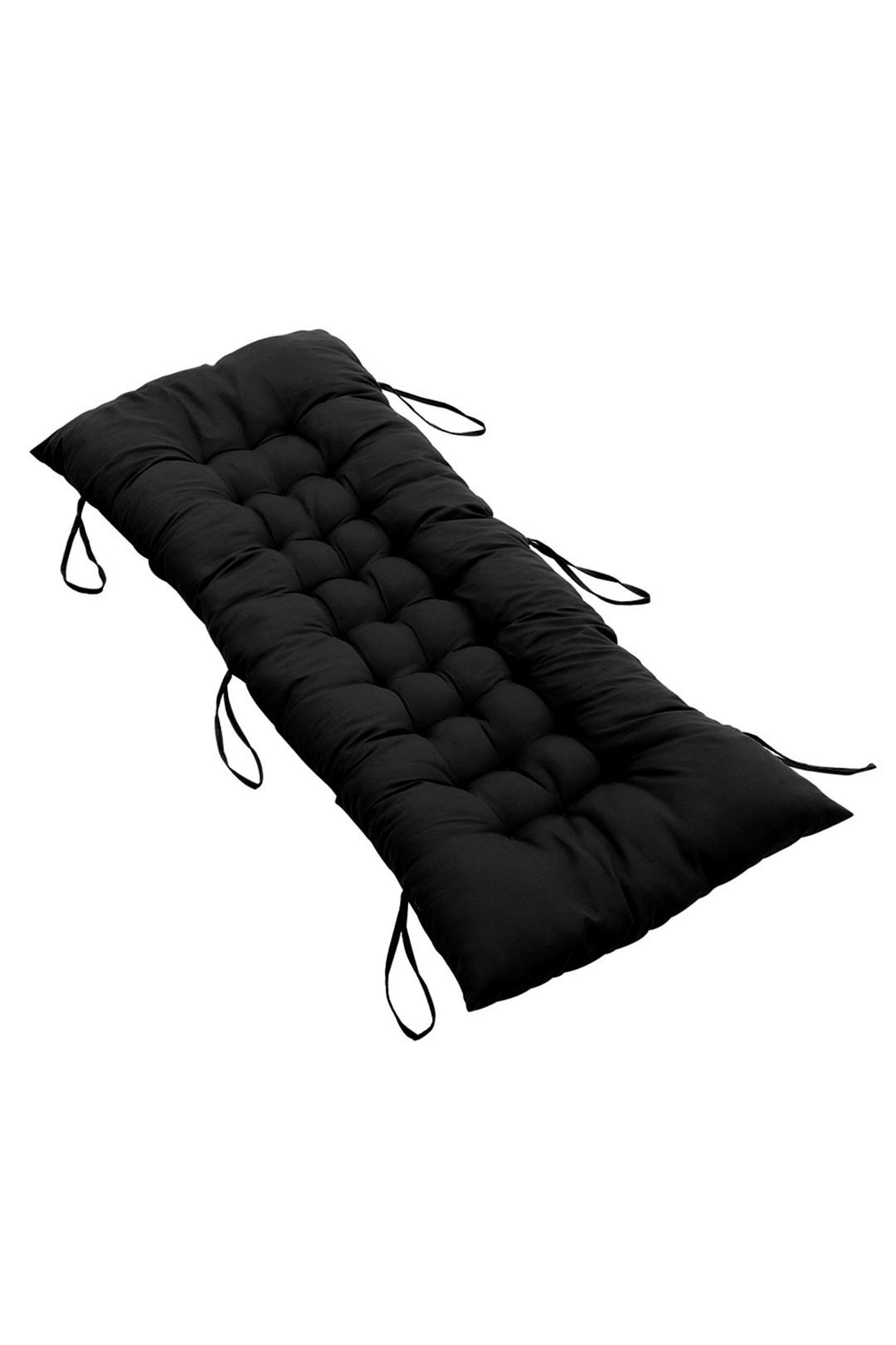 LIEGESTUHLKISSEN aus Baumwollmischung in Schwarz Dickes, weiches und bequemes für den Außenbereich - Schwarz, Textil (40/110cm) - Livingandhome