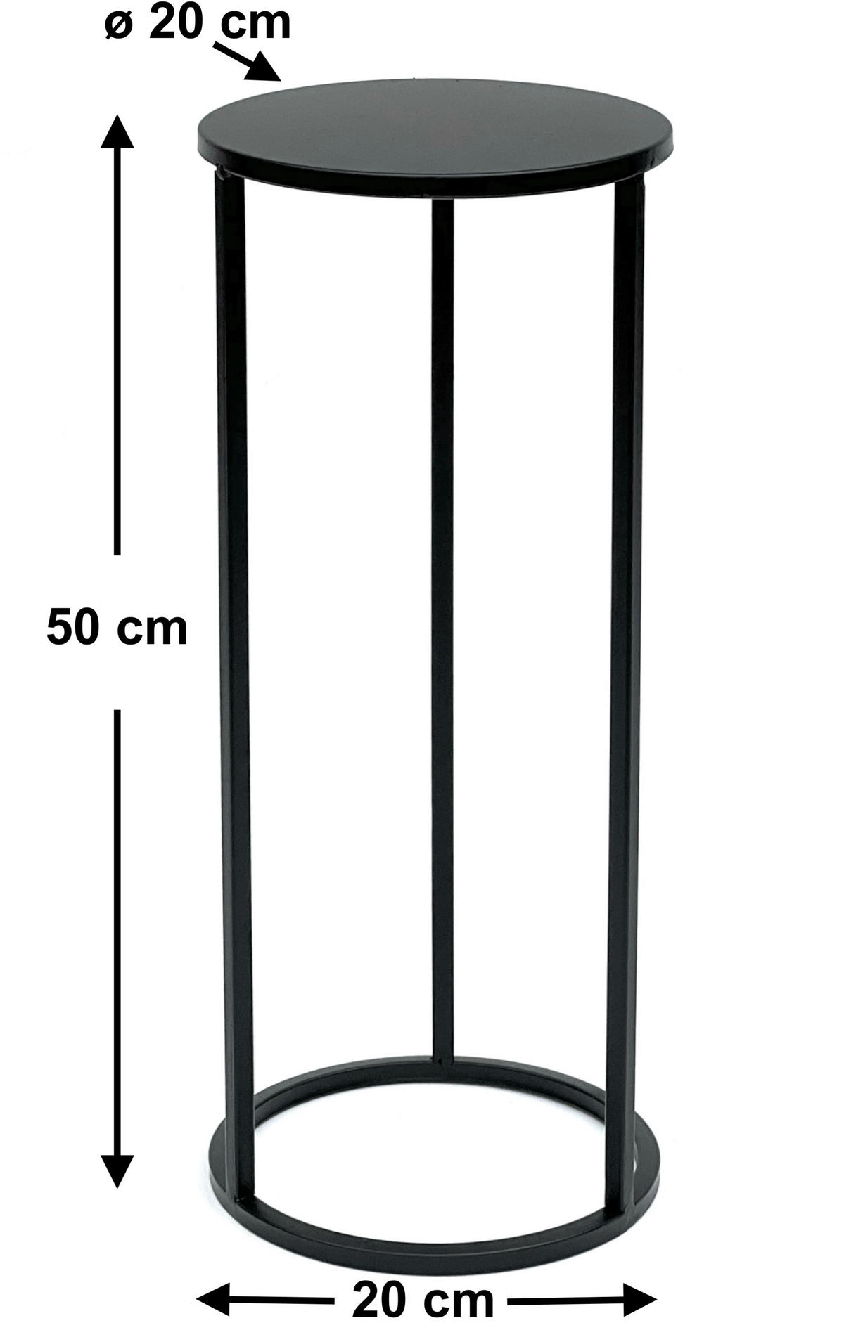 BLUMENHOCKER Metall Schwarz Rund 50 cm 96316 S - Schwarz, Metall (20/50/20cm) - DanDiBo