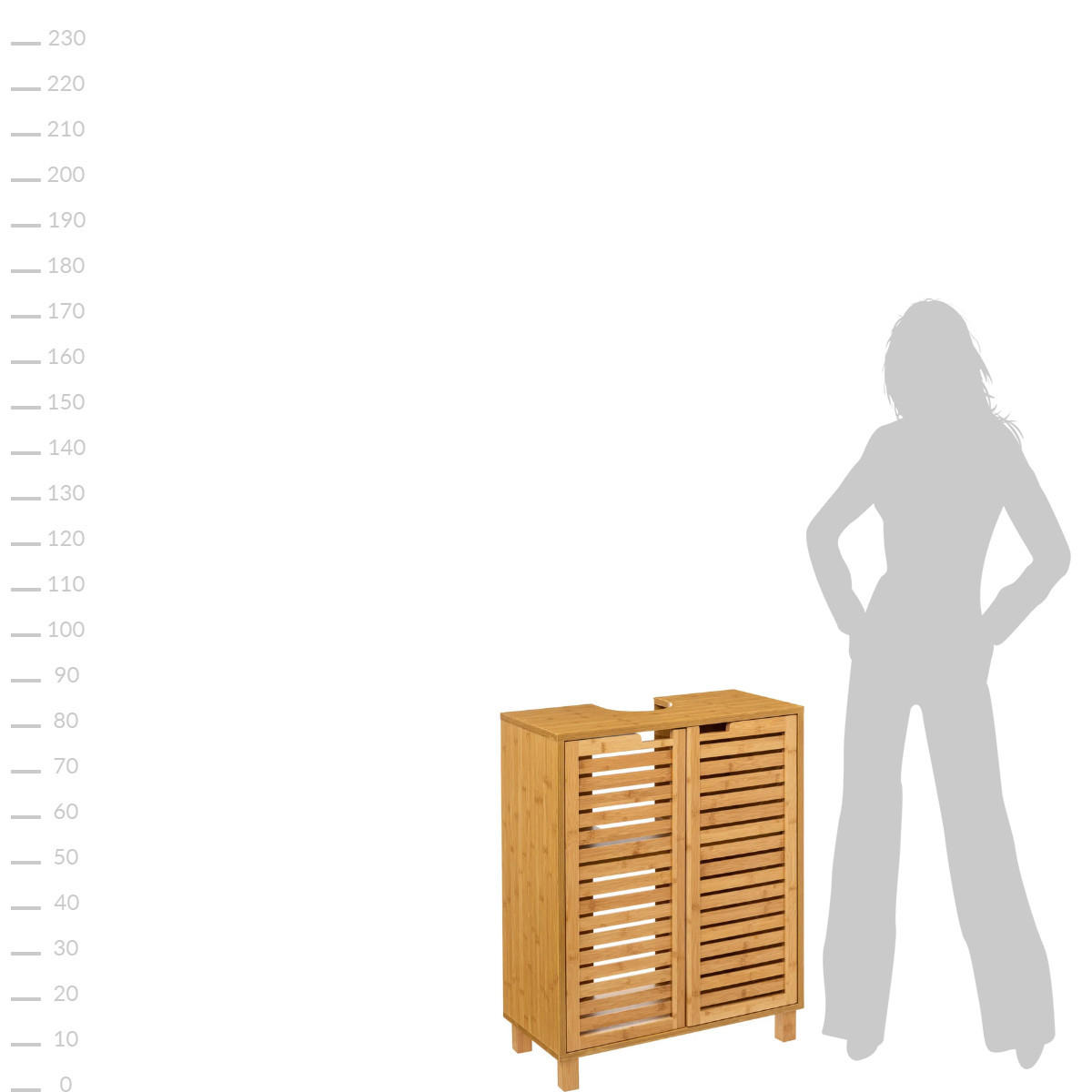 WASCHBECKENUNTERSCHRANK 60/28/80 cm - Beige, Naturmaterialien (60/80/28cm)