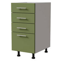 SCHUBLADENUNTERSCHRANK Brerra D4M/40 Korpus weiß / Front RAL 6025 farngrün Matt 40 / 50 / 82 cm - Weiß/Grün, Holz/Holzwerkstoff (40/82/50cm) - Feldmann-Wohnen