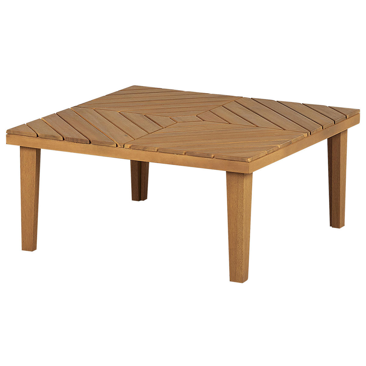 BALKONSET 2-Sitzer Akazienholz hellbraun Auflagen creme Baratti - Hellbraun/Weiß, Holz/Textil - Beliani