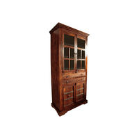 VITRINE Akazie 94x50x195 nougat lackiert OXFORD #452 - Dunkelbraun, Holz (94/195/50cm) - Massivmoebel24