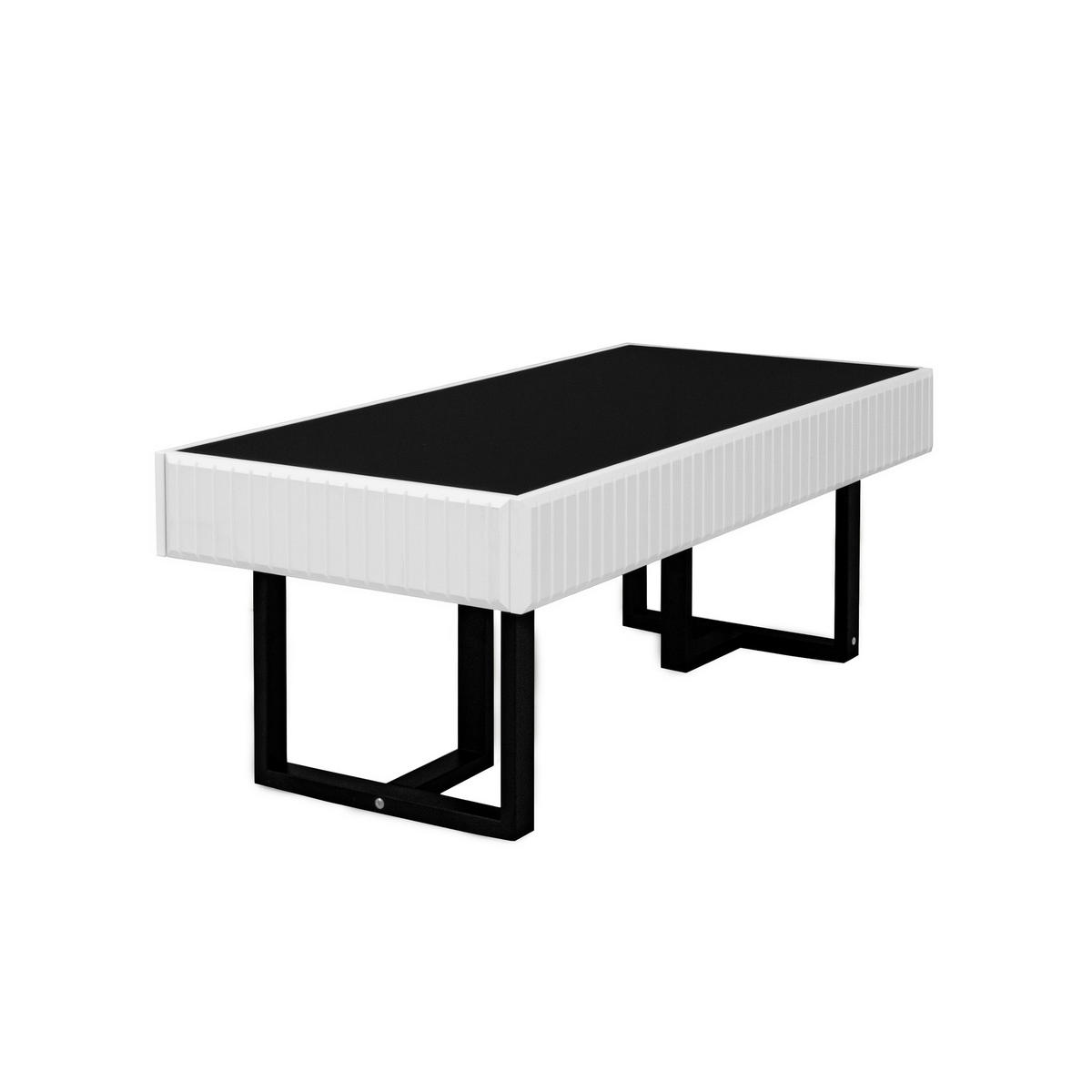 COUCHTISCH DE-017 Schwarz/Weiß - Weiß Hochglanz, Holzwerkstoff (110/50.5/41cm) - ComfortXL