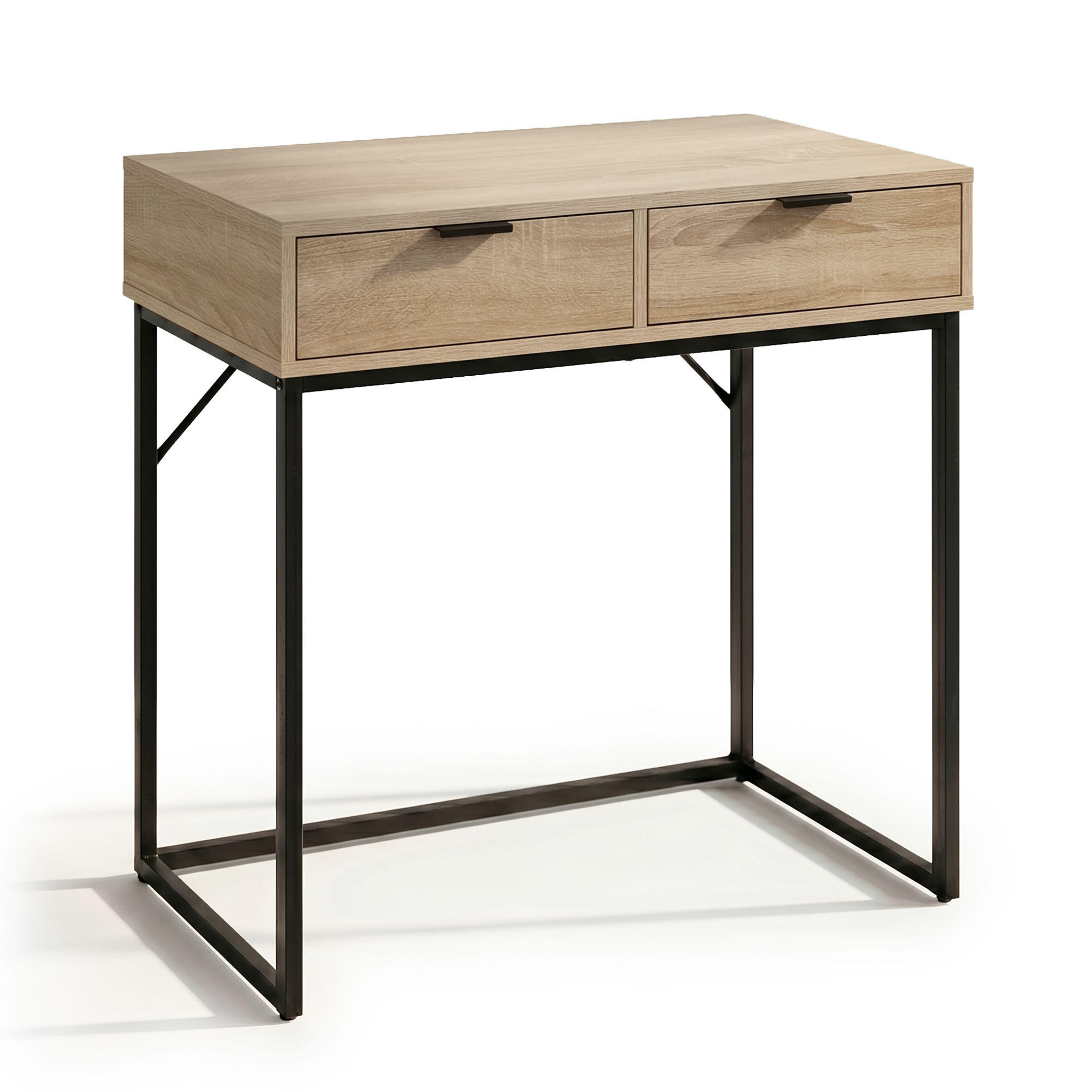 KONSOLENTISCH ELANO 80 cm Sonoma Eiche - Schwarz/Sonoma Eiche, Holzwerkstoff (35/80/80cm) - Akord