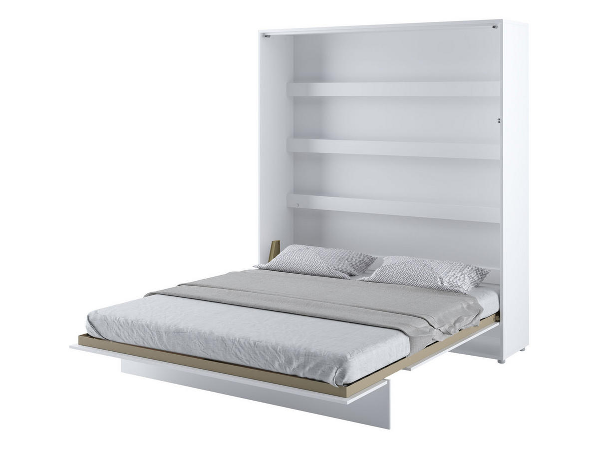 SCHRANKBETT Bed-Concept BC-13 180x200 mit weißer LED Beleuchtung - Weiß/Grau, Holz/Holzwerkstoff (180/200cm) - MIRJAN24