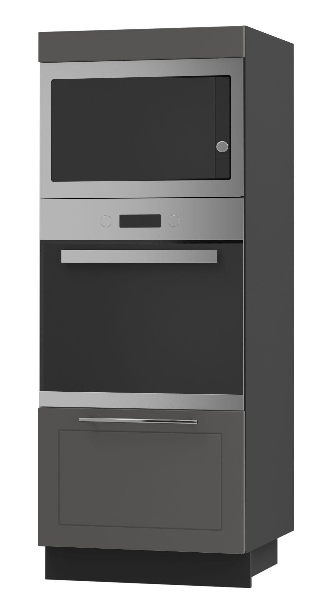 Feldmann-Wohnen Backofenhochschrank Graphit, Schwarz 60x154x59 cm