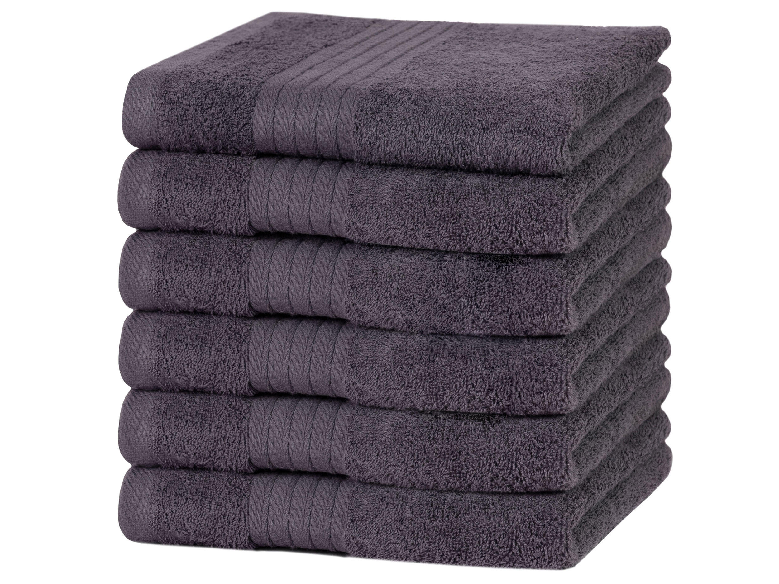 HANDTÜCHER, 6er-Set, 50x70 cm, 100% Baumwolle, Grau - Anthrazit, Textil (50/70cm) - Zollner